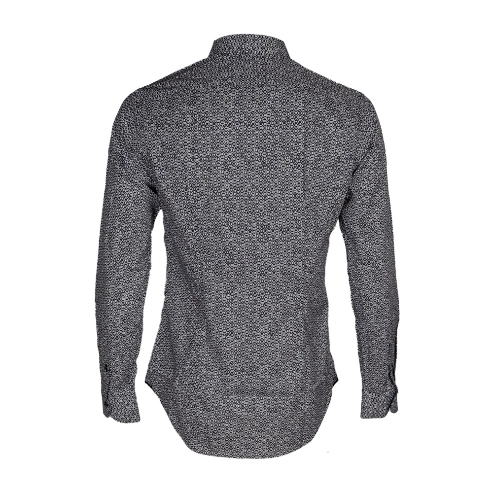 Xacus Herenoverhemd van stretchstof Italiaans gemaakt Black Heren