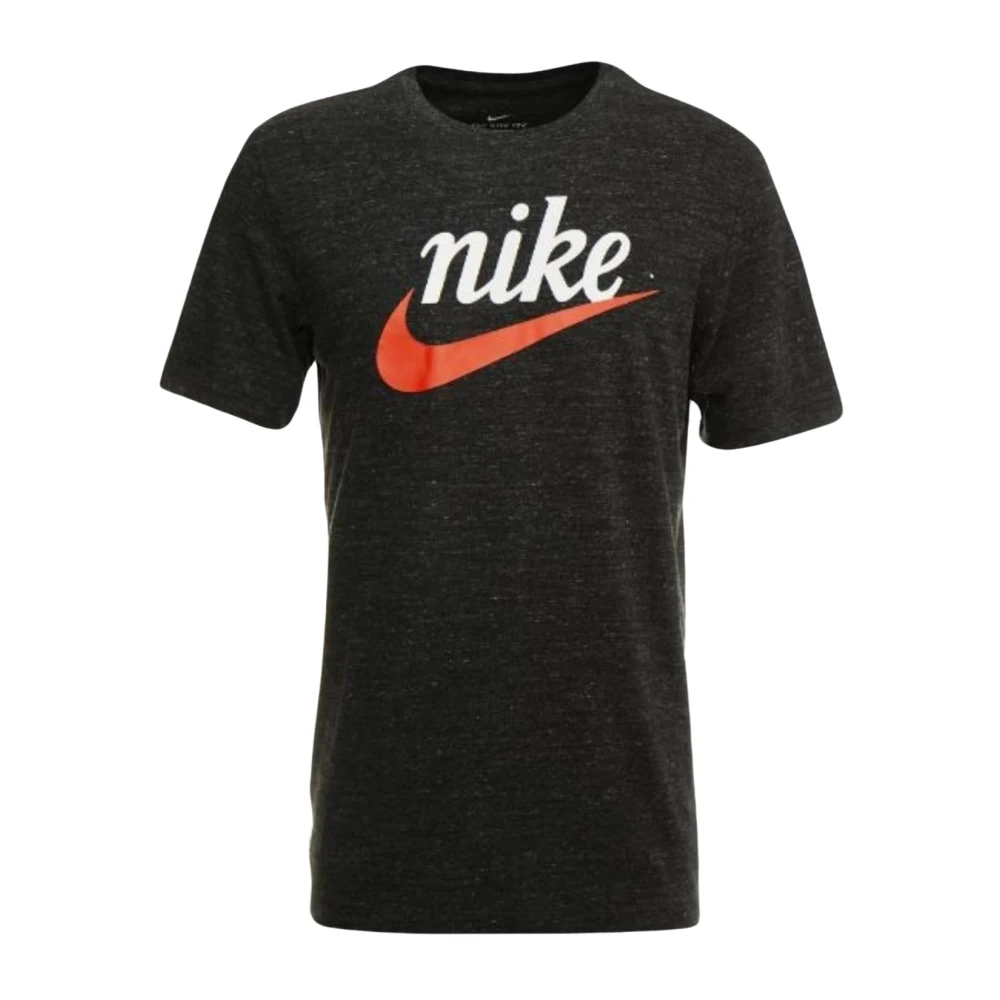 Nike Kortemouw Sportswear Heritage Shirt voor Heren Black Heren