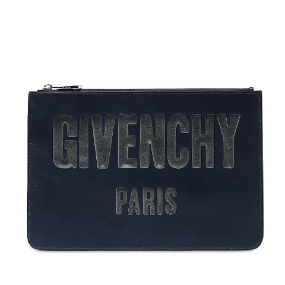 Givenchy Pre-owned Leather clutches Blue Dames