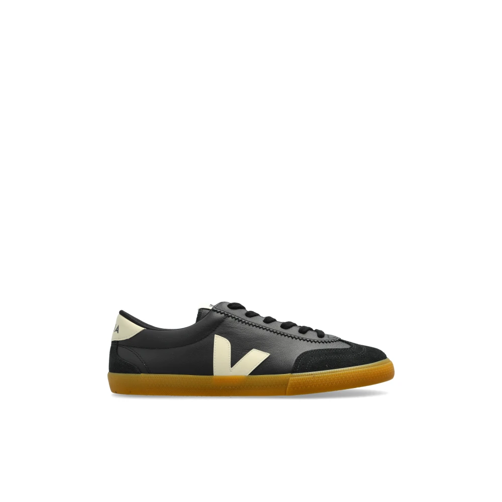 Veja Uomo Nero Volley Leather Sneaker - Immagine 4