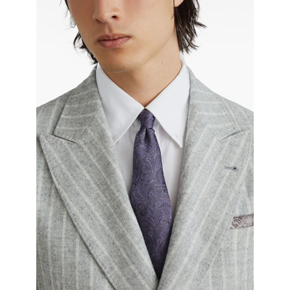 BRUNELLO CUCINELLI Lavendel Paisley Zijden Zelfstrikker Purple Heren