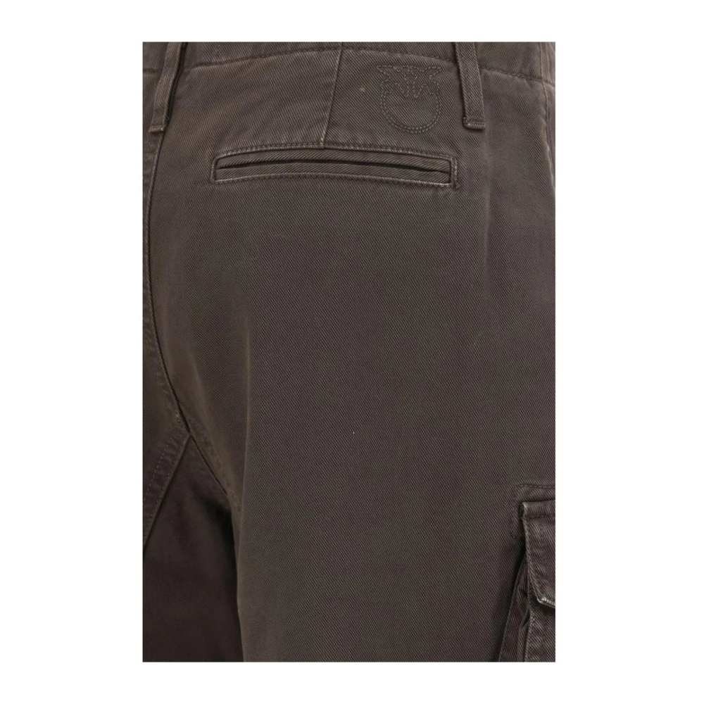 pinko Cargo Denim Broek met Paneelontwerp Brown Dames