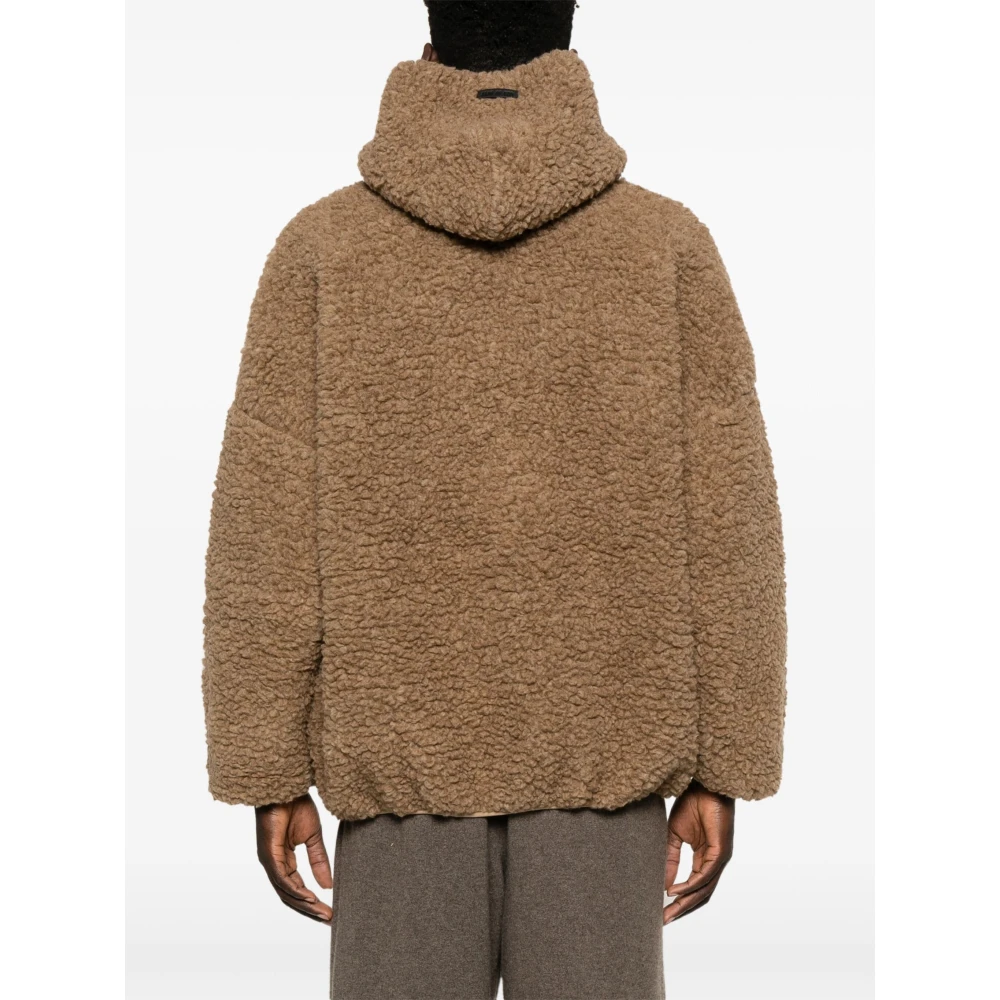 Fear Of God Dune Wollen Fleece Hoodie Brown Heren