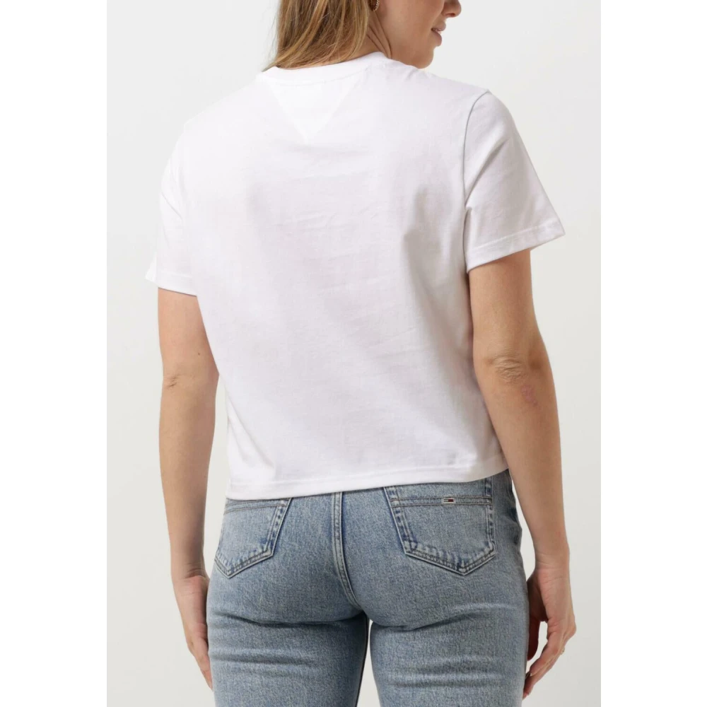 Tommy Jeans Grafische Vlag Tee Dames Tops White Dames