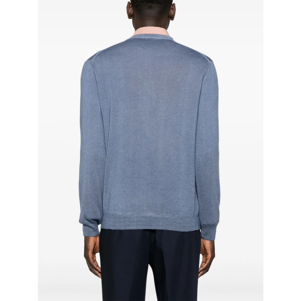 Woolrich Blauw Gewassen Ronde Hals Trui Blue Heren