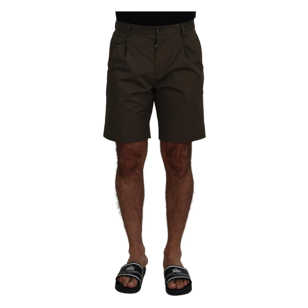 Dolce & Gabbana Men's Green Casual Shorts, Xs, Cotton Casual Chino Shorts