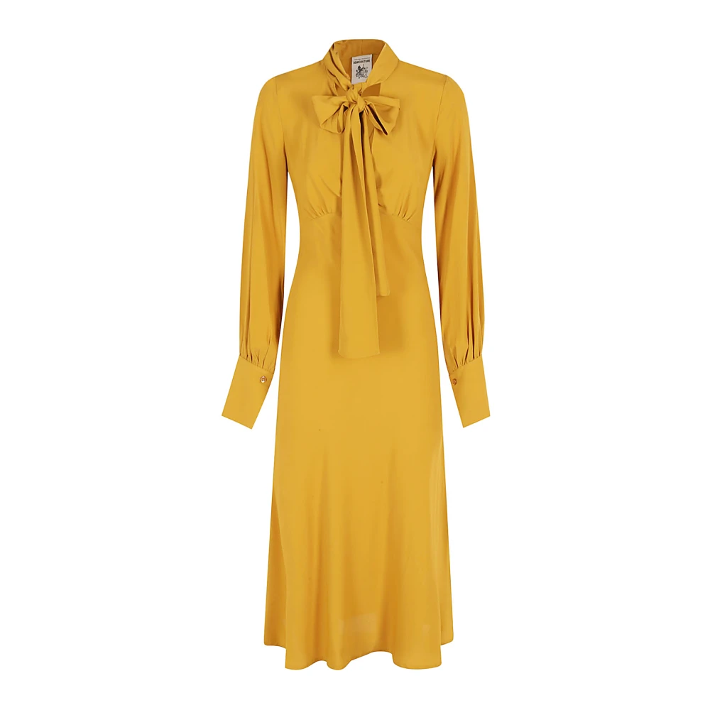 Semicouture Elegante Zijden Jurk voor Vrouwen Yellow Dames