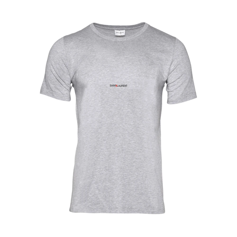 Saint Laurent Logo T-shirt Casual Mode Gray Heren