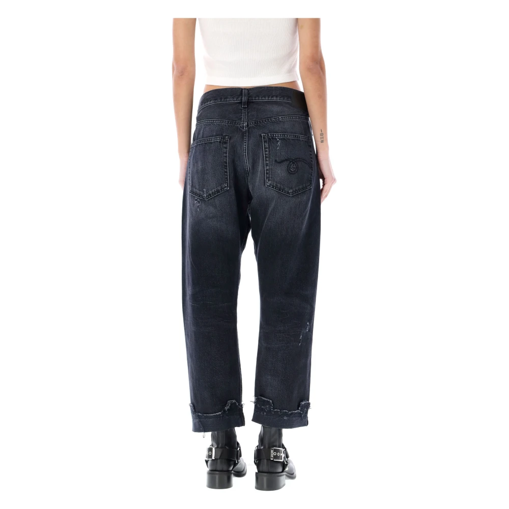 R13 Zwarte Casual Jeans met Oversized Stijl Black Dames