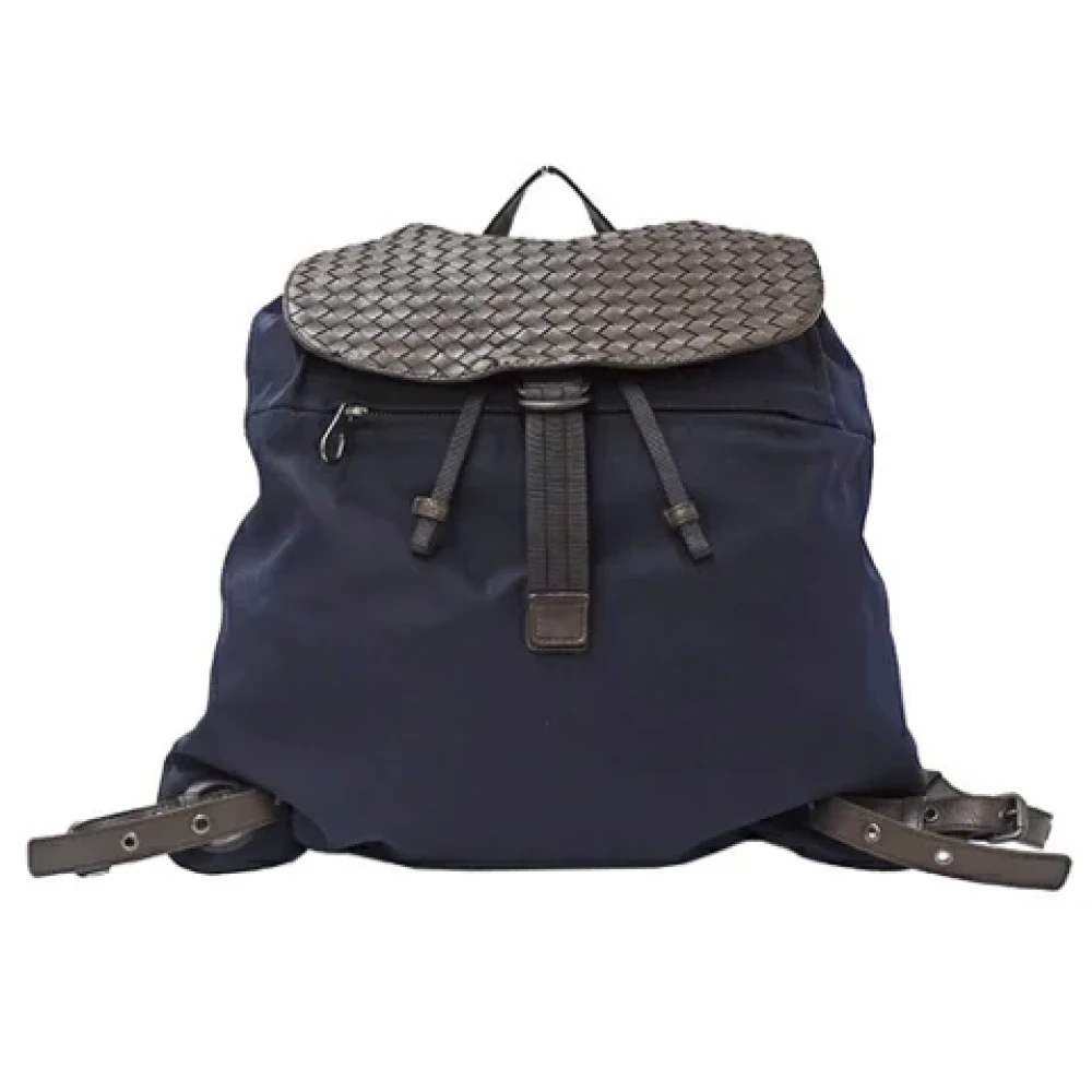 Bottega Veneta Vintage Pre-owned Canvas backpacks Blue Dames