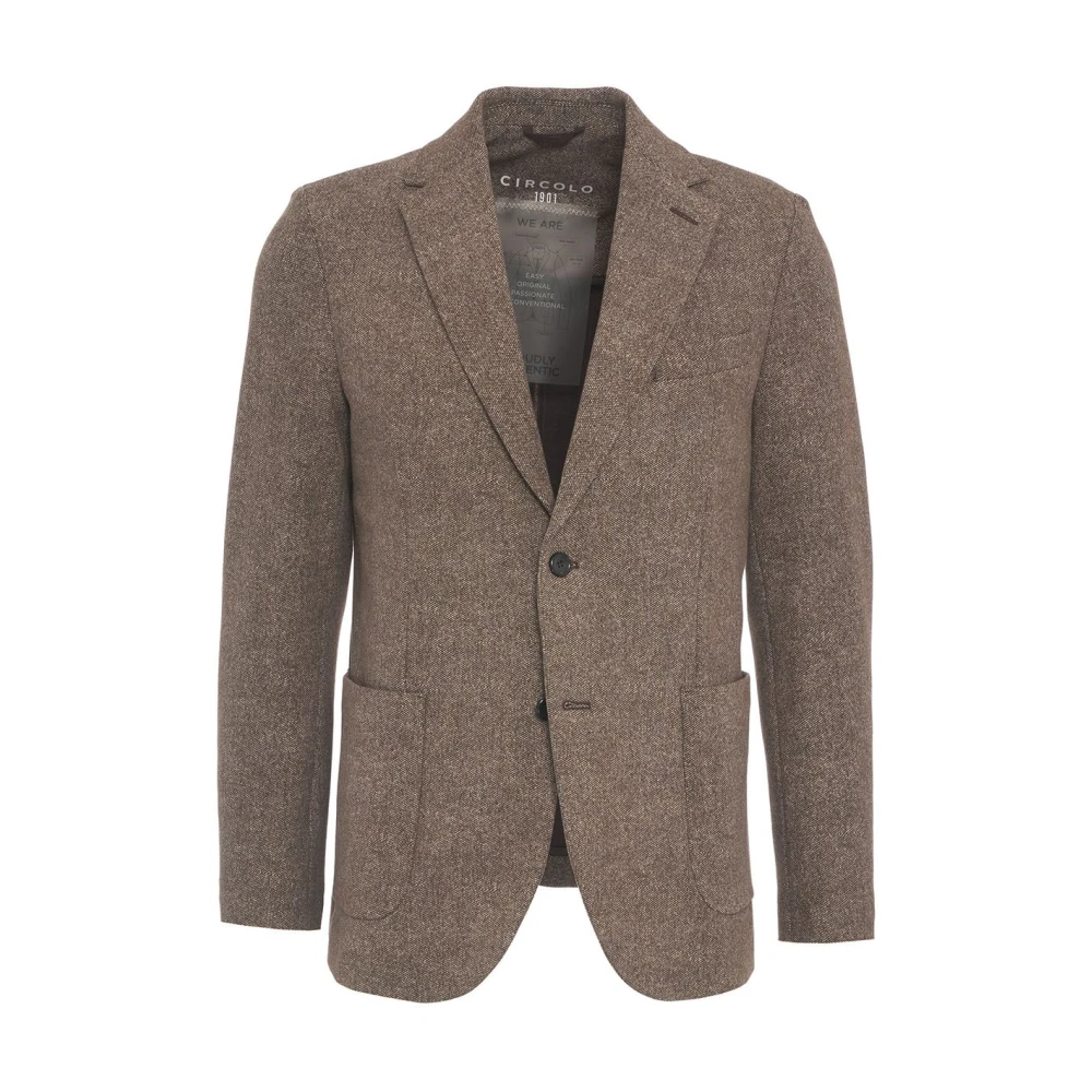 Circolo 1901 Bruine Fleece Blazer Aw24 Stijlvol Brown Heren
