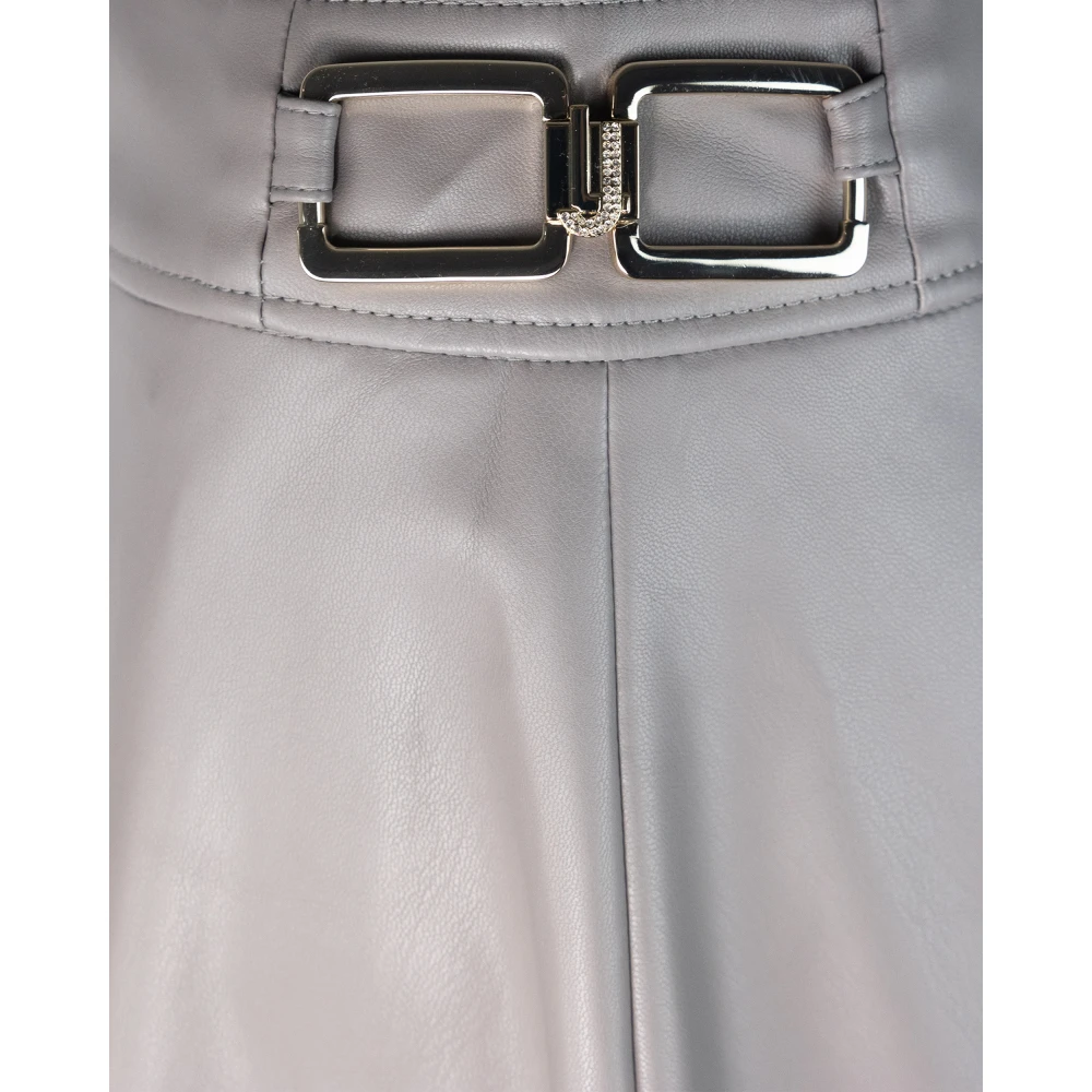 Liu Jo Geplooide Grijze Rok Metalen Detail Gray Dames