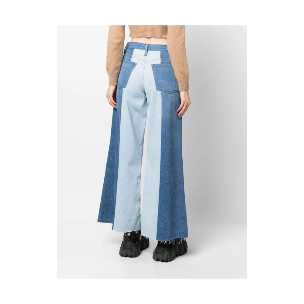 Frame Wijde spijkerbroek met splitnaad Blue Dames