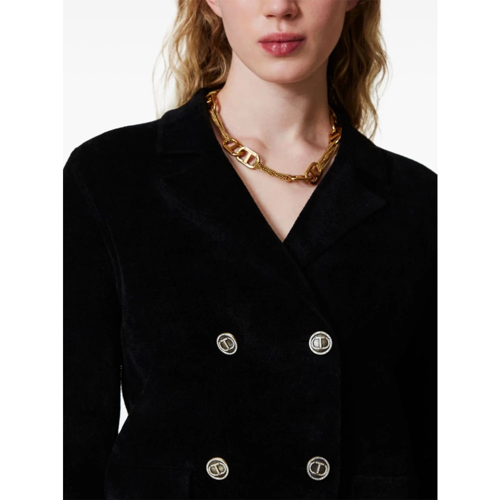 Twinset Zwarte buitenkleding jas stijl Aw24 Black Dames