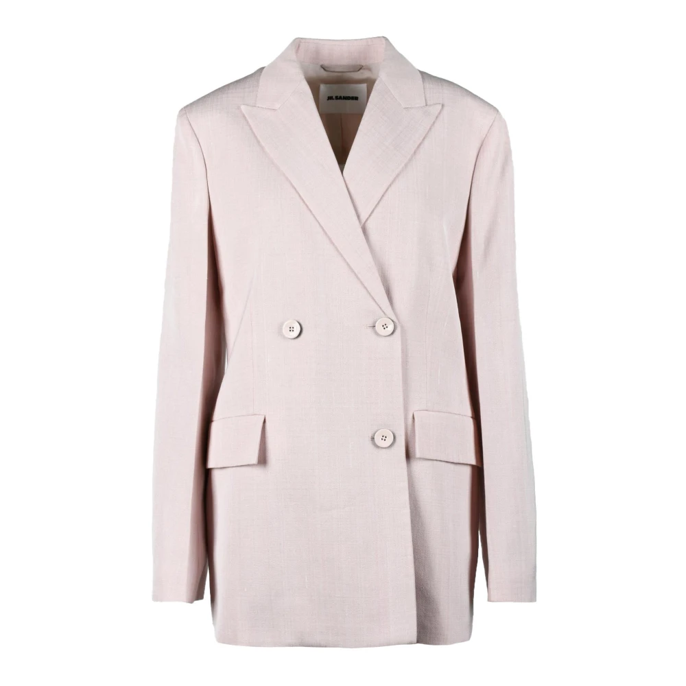 Jil Sander Zijden Blend Jas Pink Dames