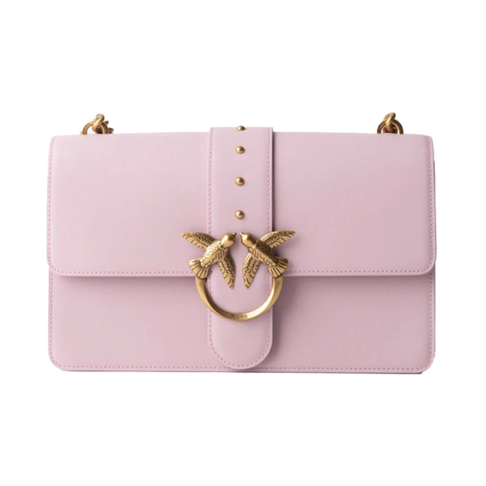 pinko Italiaanse Stijl Leren Schoudertas Pink Dames