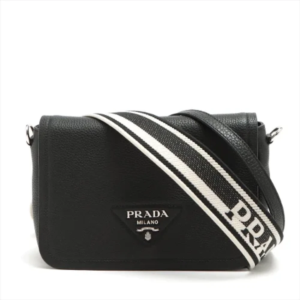 Prada Vintage Pre-owned Leather handbags Black Dames
