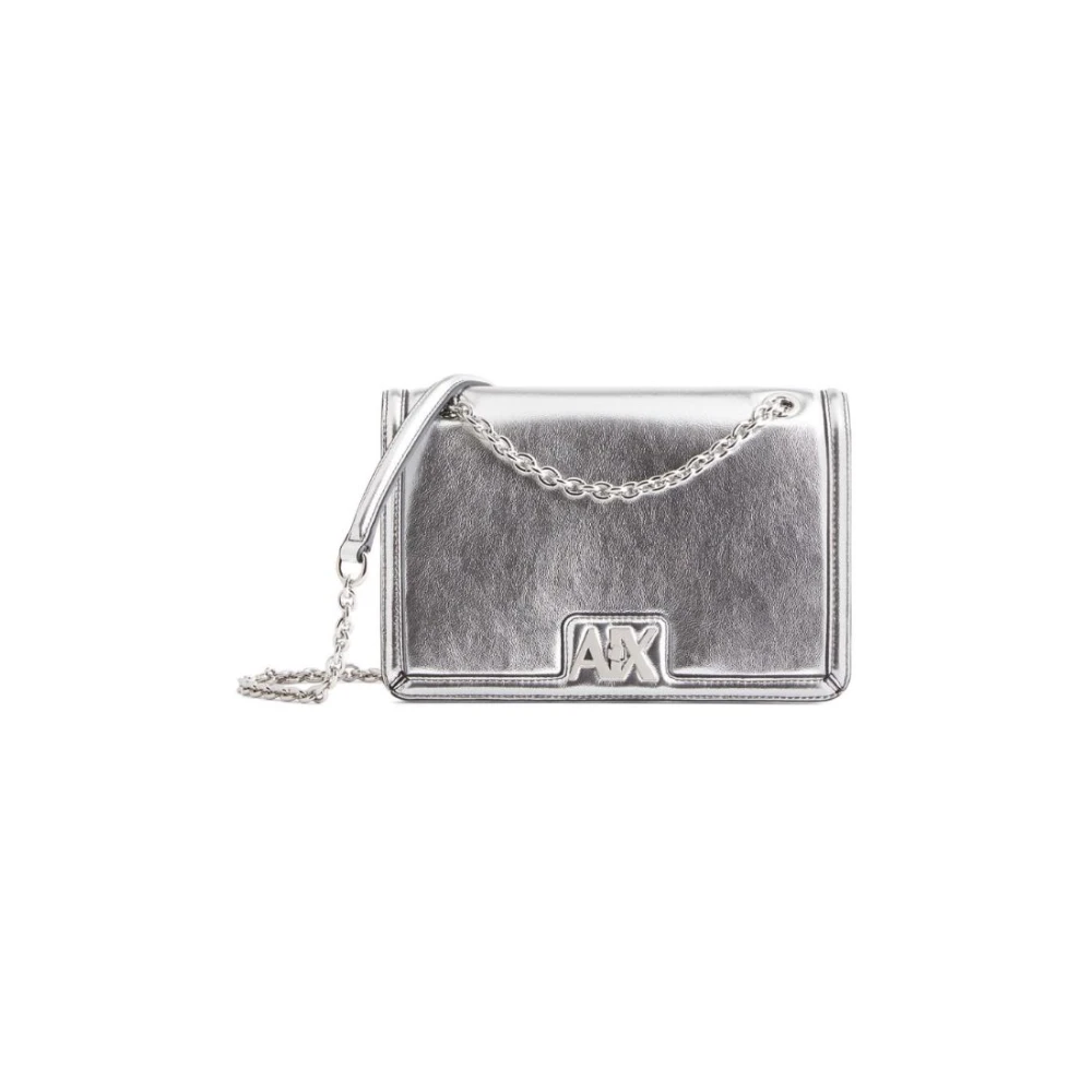 Armani Exchange Metalen Logo Schoudertas Gray Dames