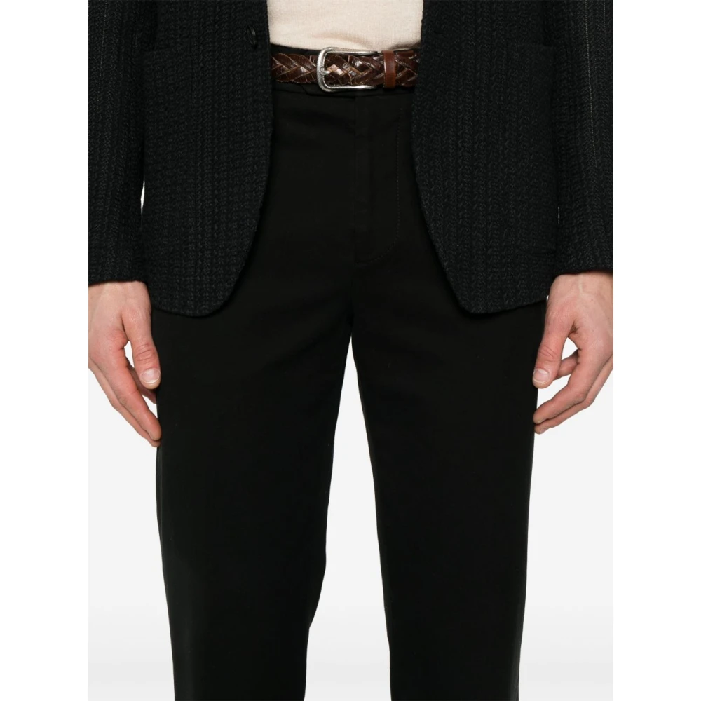 BRUNELLO CUCINELLI Zwarte broek met knoopsluiting Black Heren