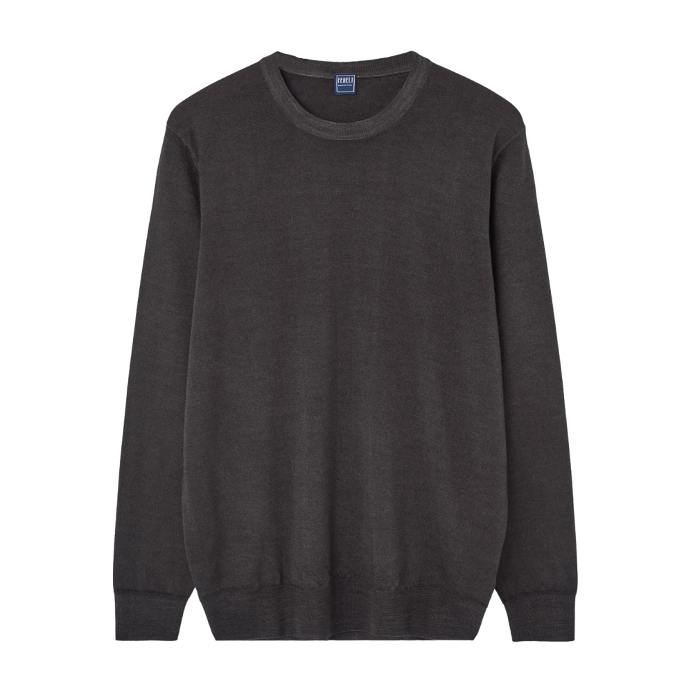 Fedeli Bruine Merino Sweater Licht Snel Jersey Brown Heren