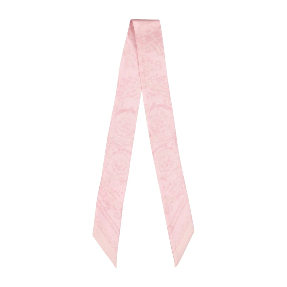 Versace Barocco Bandeau Zijden Sjaal Pink Dames