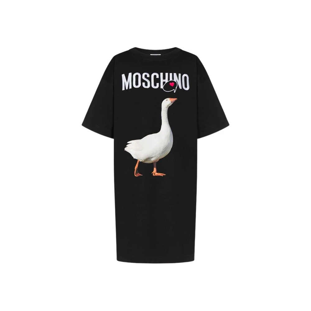 Moschino Women's Black Goose Cotton Jersey Dress
