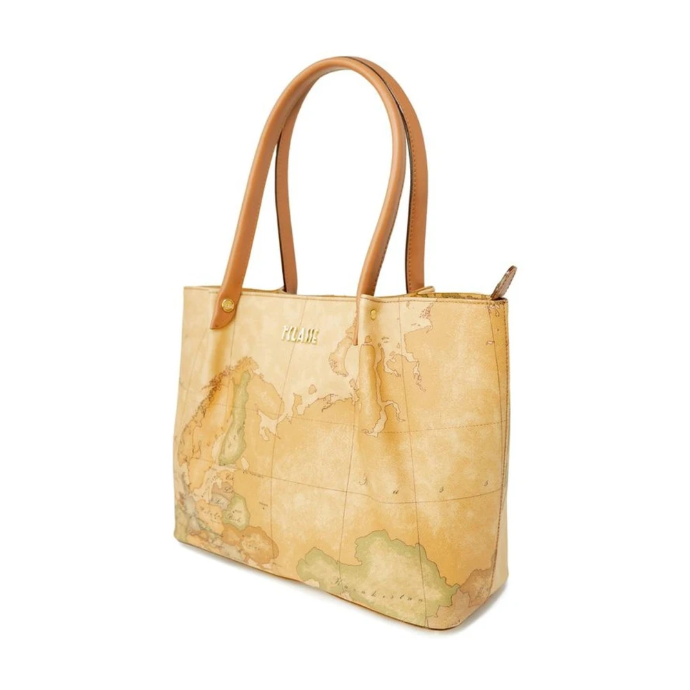 Alviero Martini 1a Classe Luxe Leren Handtas met Synthetische Accenten Beige Dames