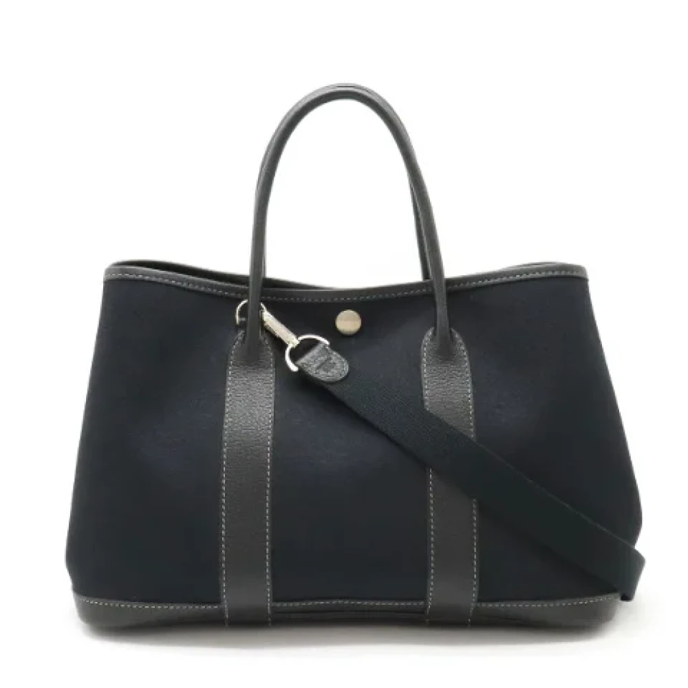 Hermès Vintage Pre-owned Canvas shoulder-bags Black Dames