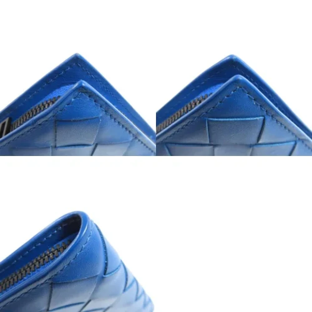 Bottega Veneta Vintage Pre-owned Leather wallets Blue Dames
