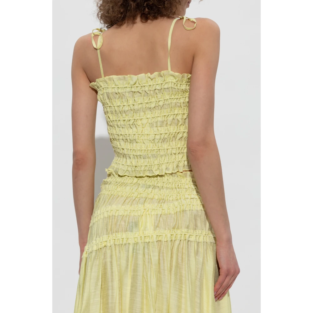 TORY BURCH Gerimpelde camisole top Yellow Dames