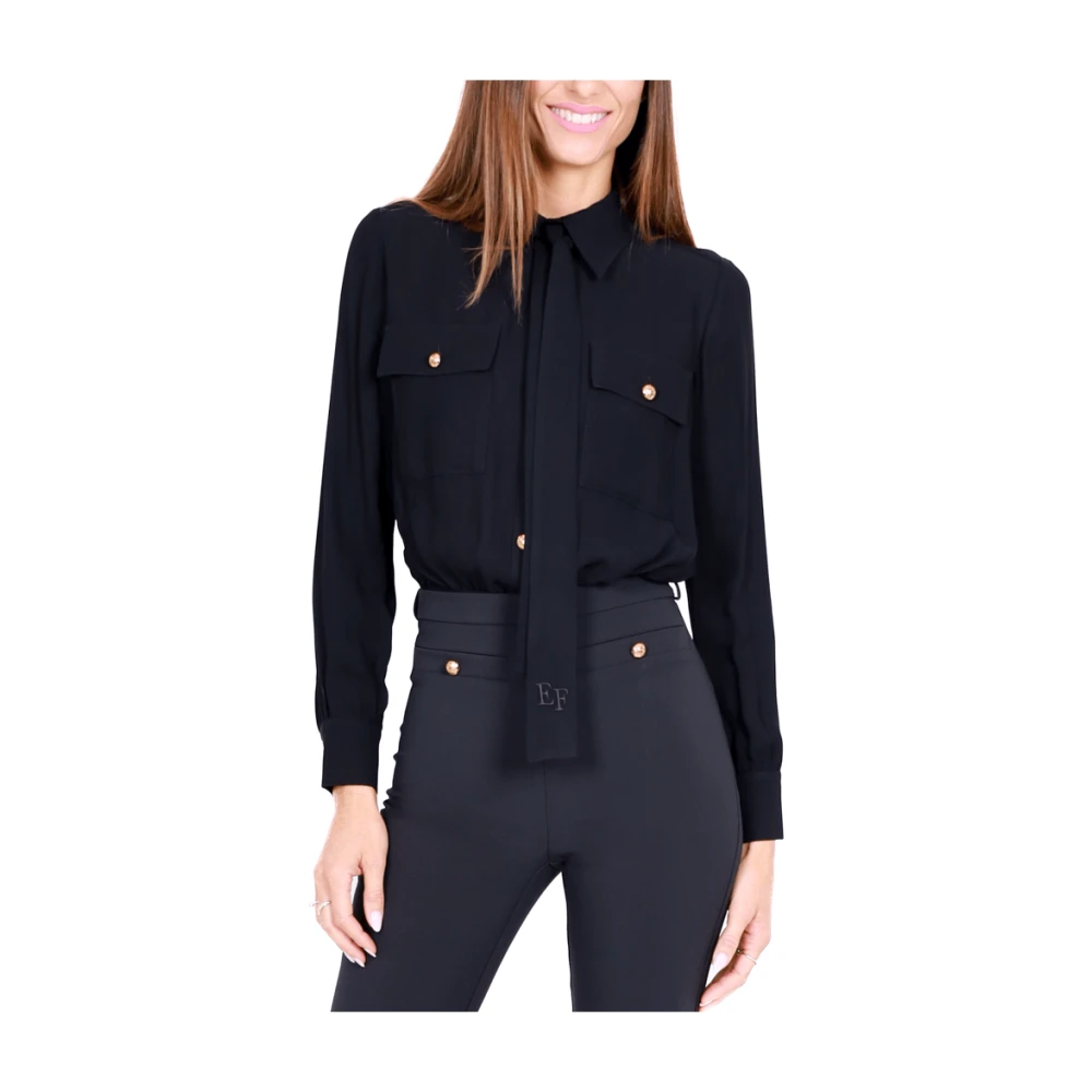 Elisabetta Franchi Elegante jumpsuit met zwarte blouse Black Dames