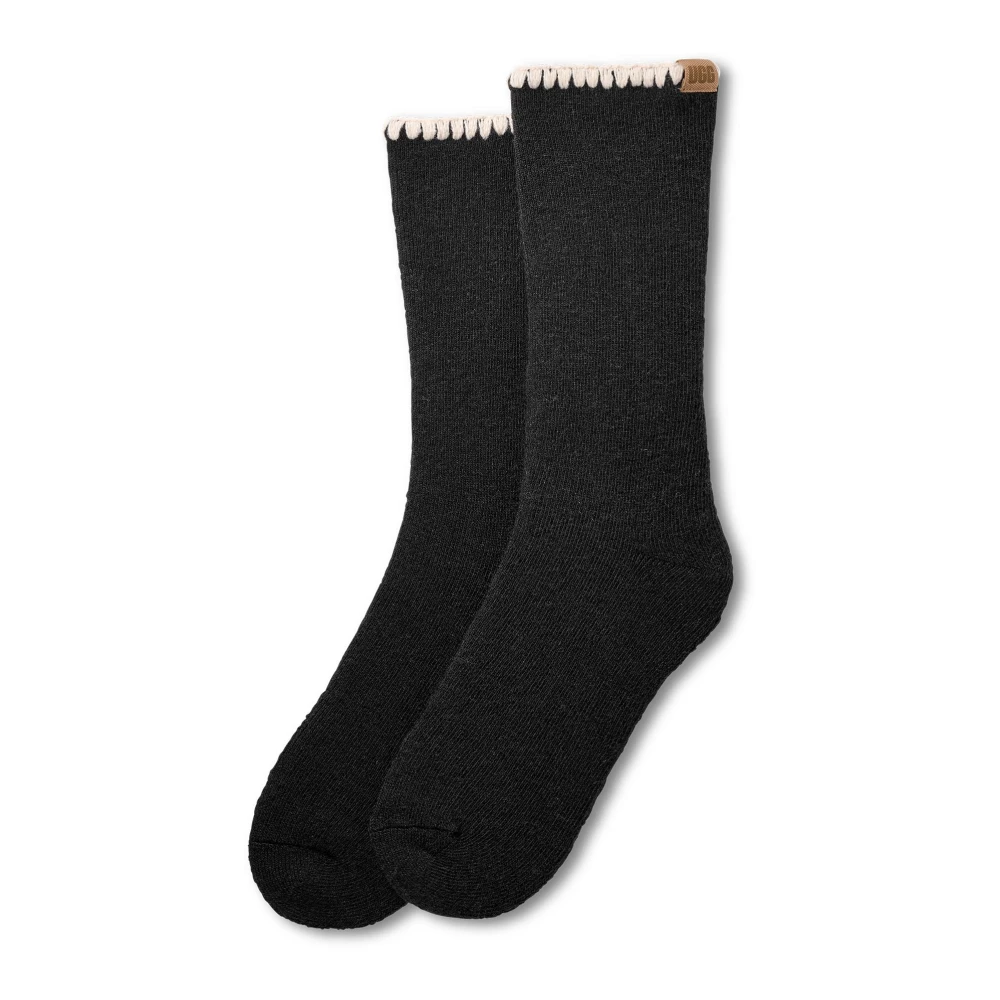 Ugg Women's Black Marleny Whipstitch Crew Sock - Socks - One Size - Underwear