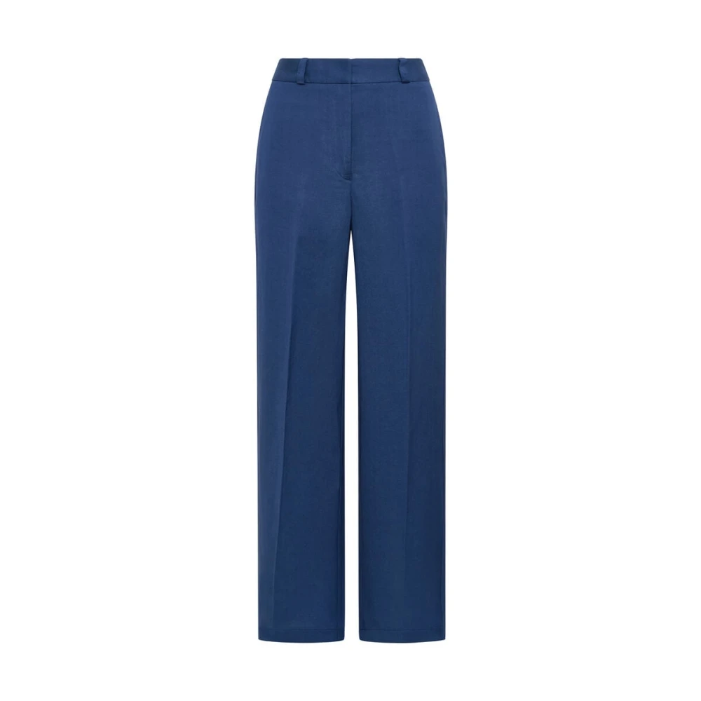 Maliparmi Blue Timeless Linen Trousers - Female - Wide Trousers - 2XL - Trousers