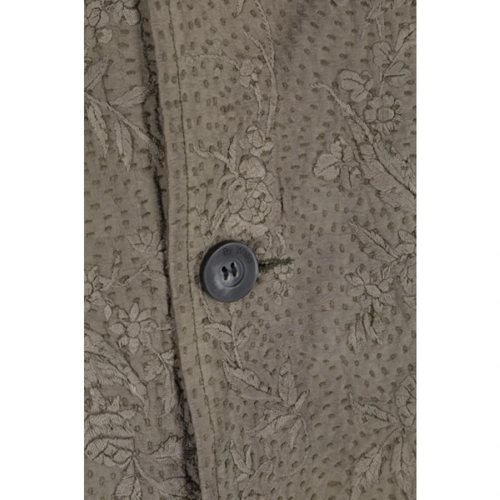 By Walid Bruine Geborduurde Zijden Jas Met Franje Brown Heren