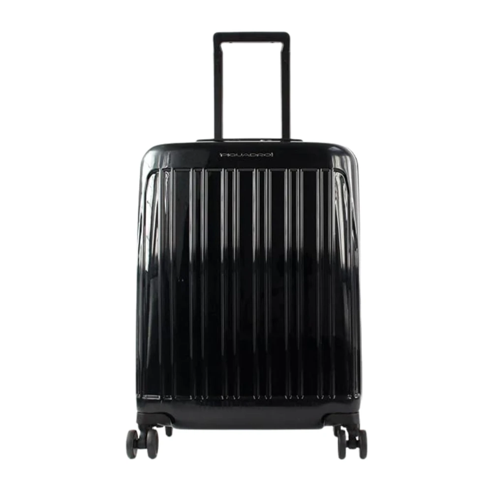 Piquadro Women's Black Ultra Slim Unisex Cabin Trolley