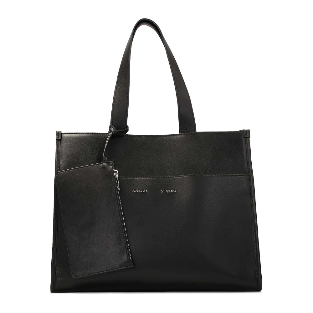 Kazar Studio Grote zwarte tote tas met etui Black Dames