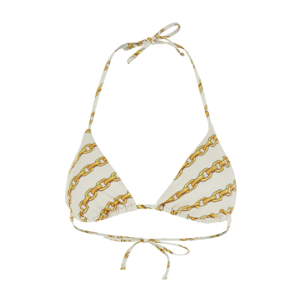 Versace Witte Bikini Top met Kettingprint White Dames