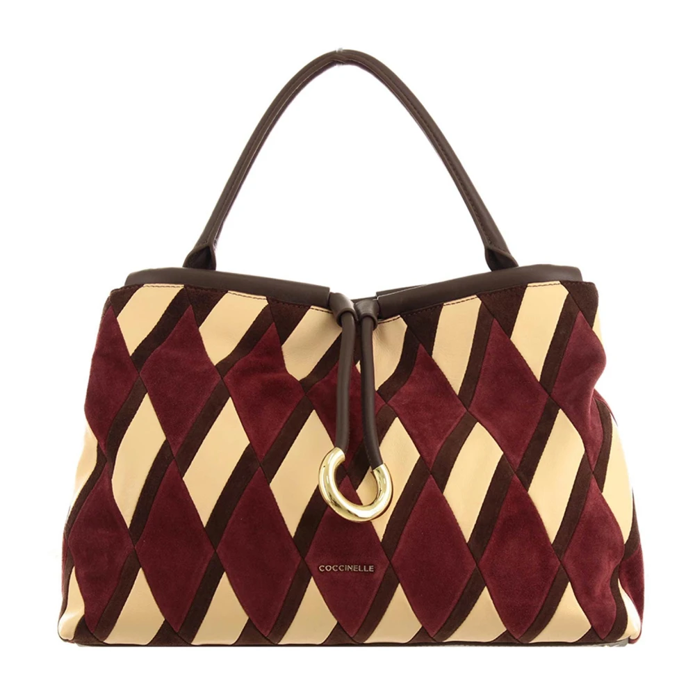 Coccinelle Women's Leather And Suede Handbag With Adjustable Strap