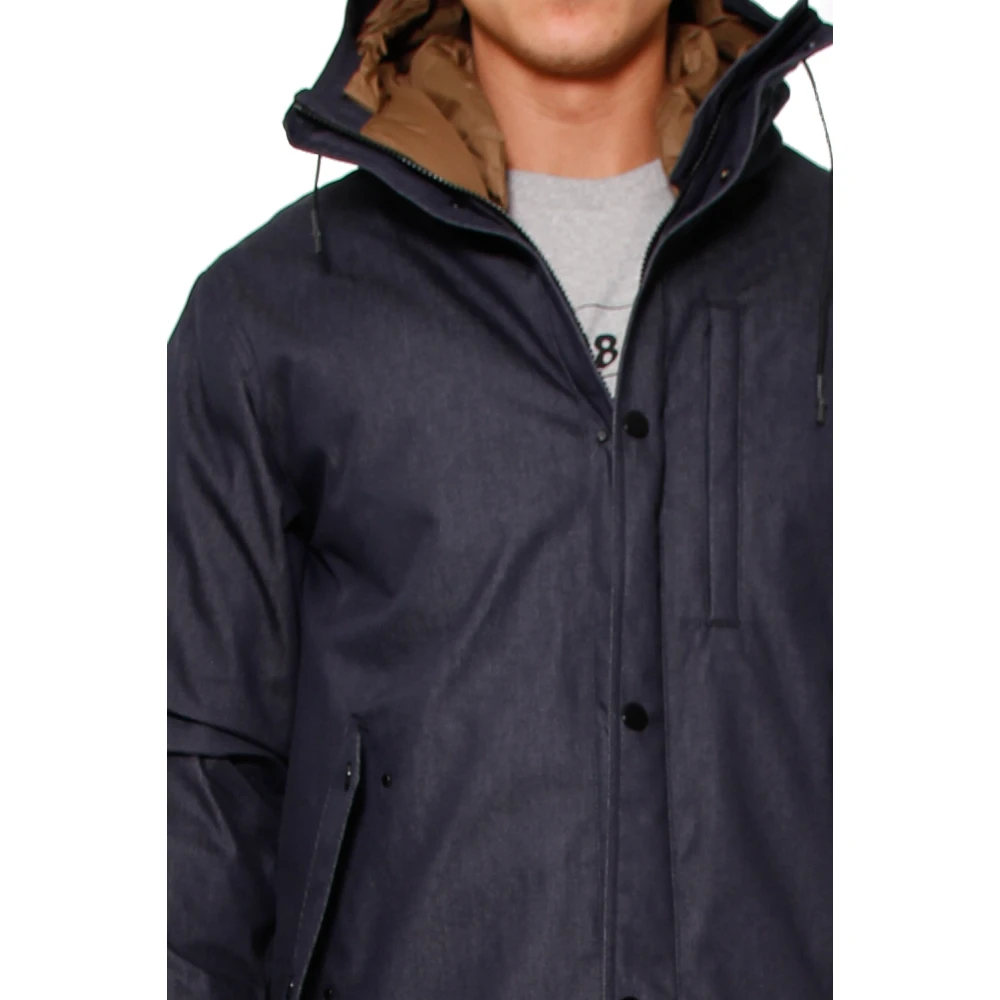 Roy Roger's Blauwe Denim Puffer Parka Blue Heren