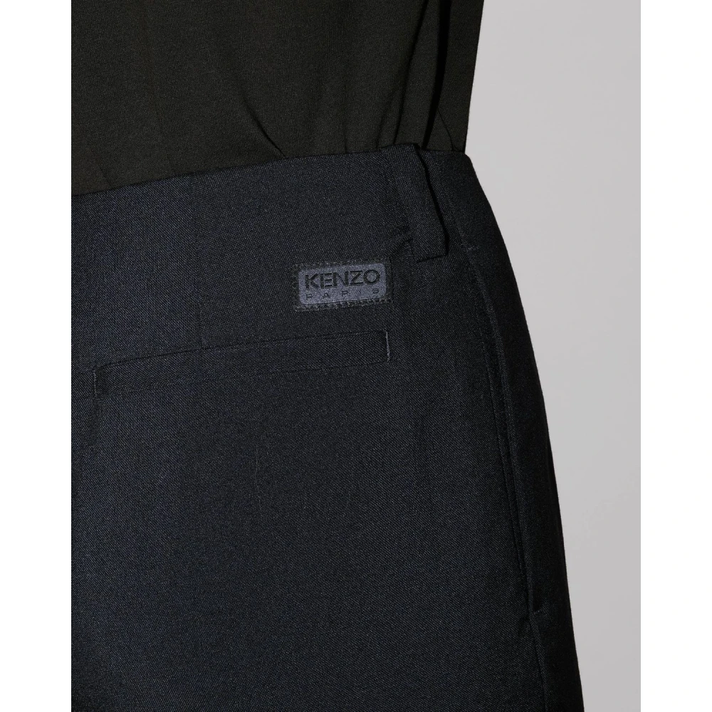 Kenzo Skinny Wollen Broek Blue Dames