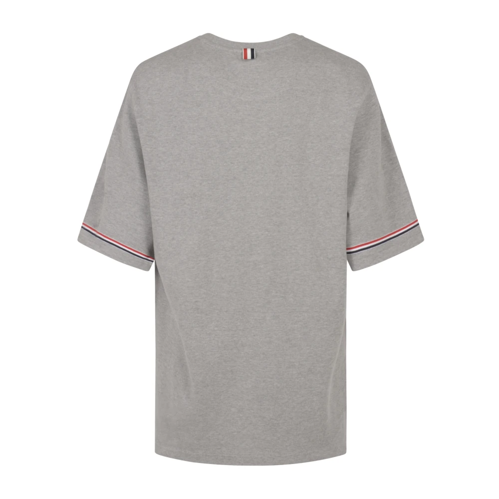 Thom Browne Korte Mouw Rugby Tee met Streep Gray Heren