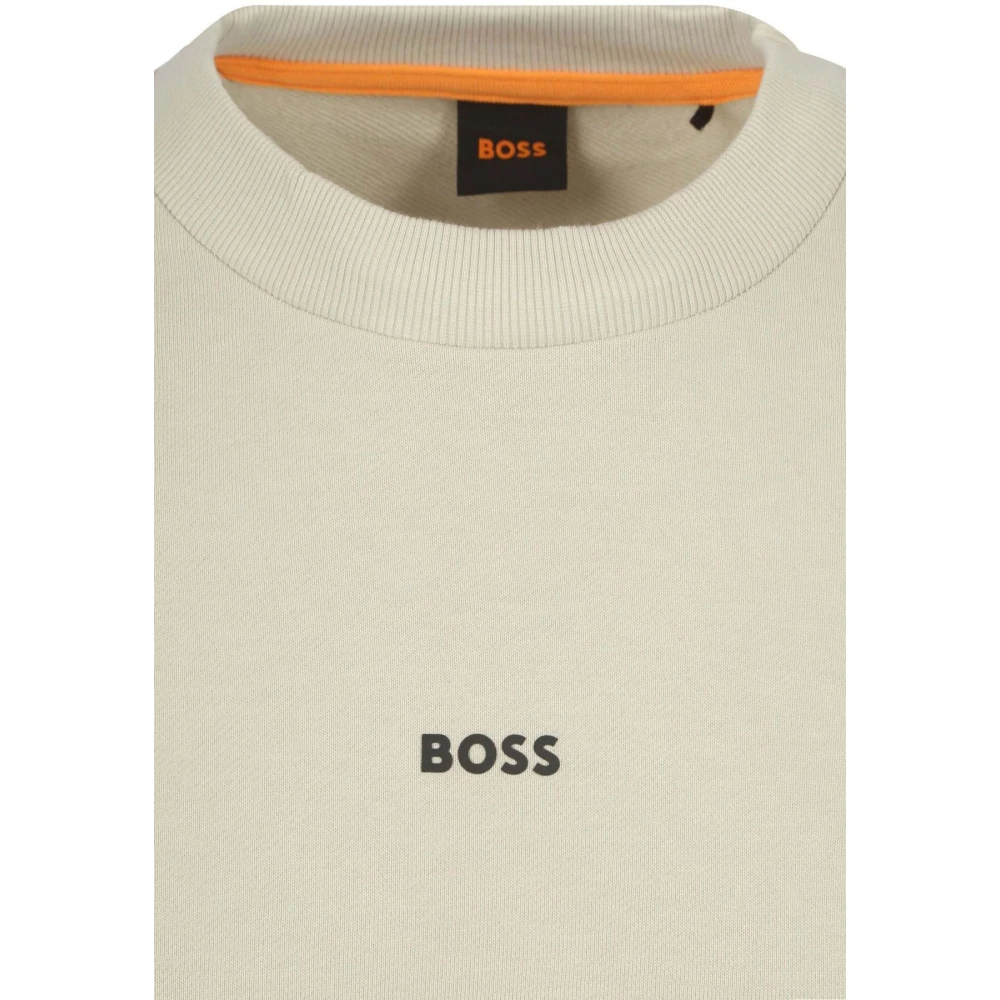 Hugo Boss Mannen Crewneck Sweatshirt Beige Heren