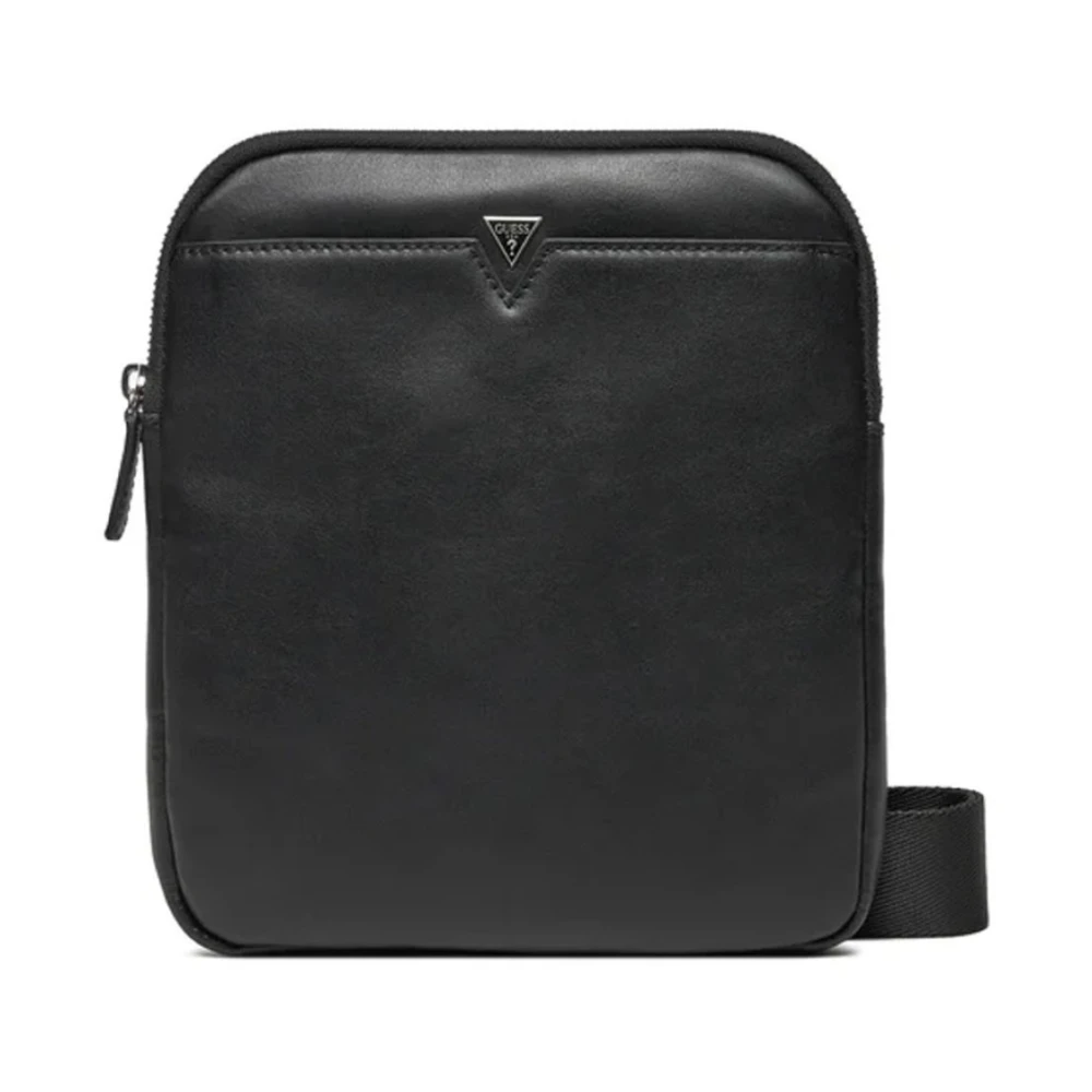 Guess Firenze Leren Schoudertas Zwart Black Heren