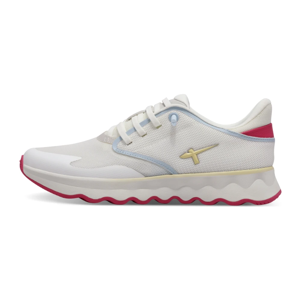 Tamaris Witte Gebreide Sneakers met Veters Dames Schoenen
