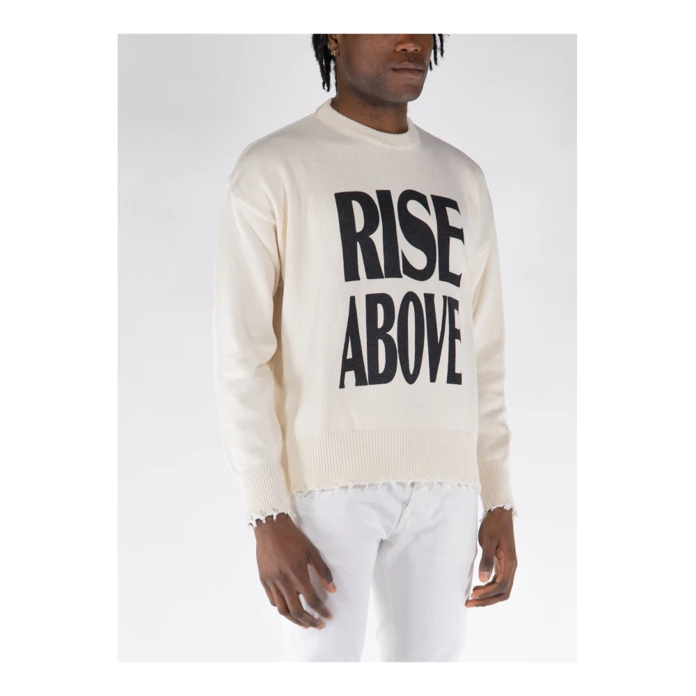 Amish Rise Above Crewneck Sweatshirt White Heren