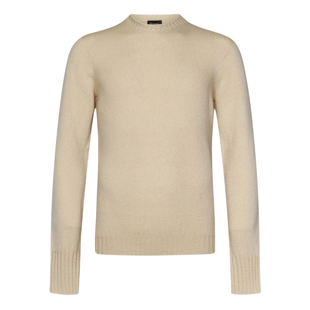 Drumohr Beige Crew Neck Cashmere Sweater Beige Heren