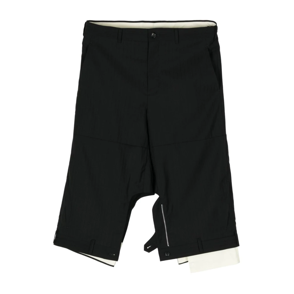 Comme des Garçons Upside Down Wool Blend Bermuda Shorts Black Heren