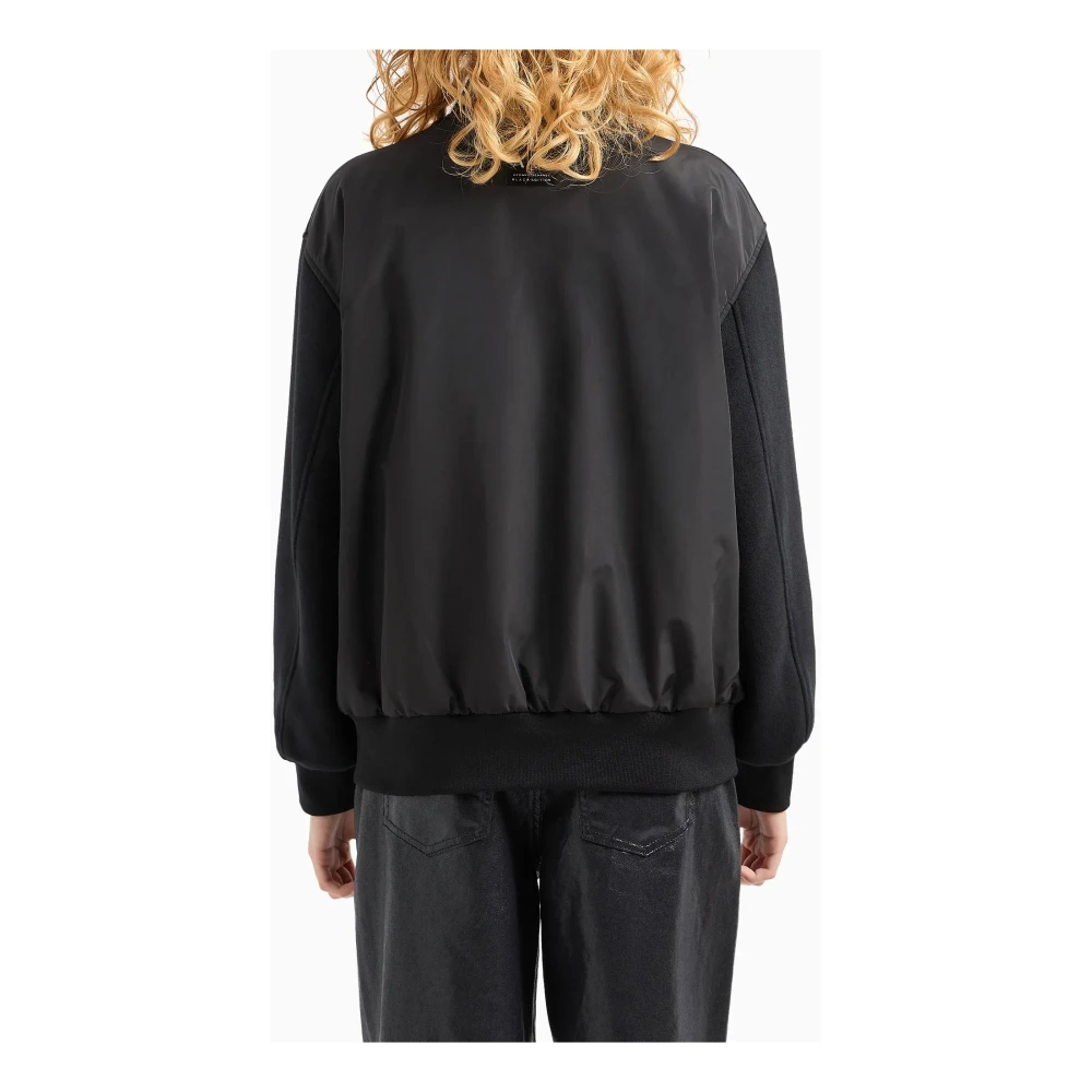 Armani Exchange Zwarte Bomberjas met Rits Black Dames