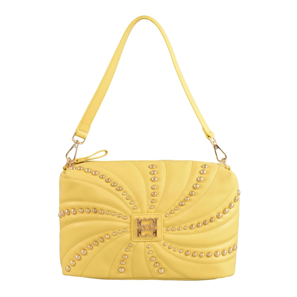 La Carrie Stijlvolle Oester Studs Schoudertas Yellow Dames