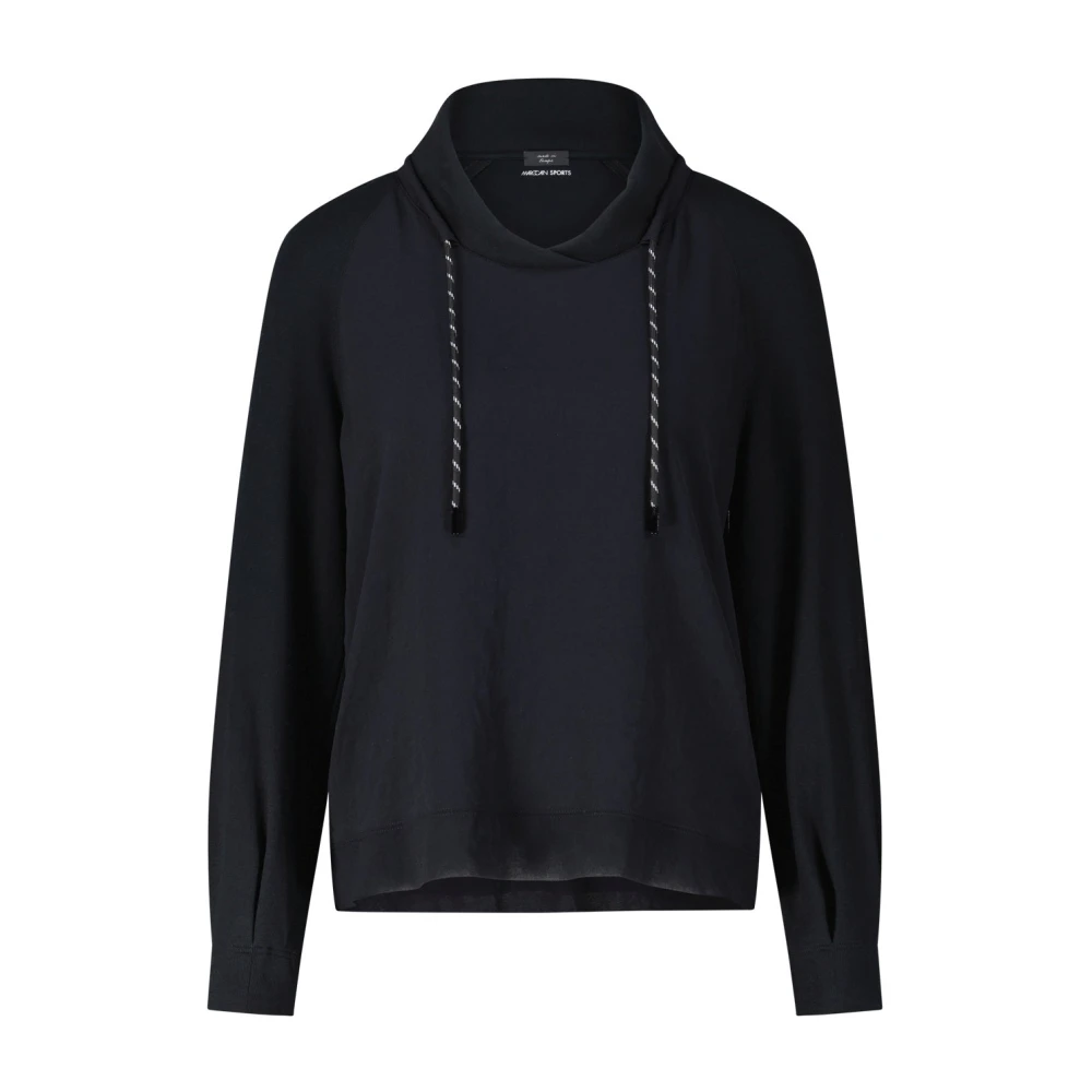 Marc Cain Shirt met trekkoord lange mouwen Black Dames